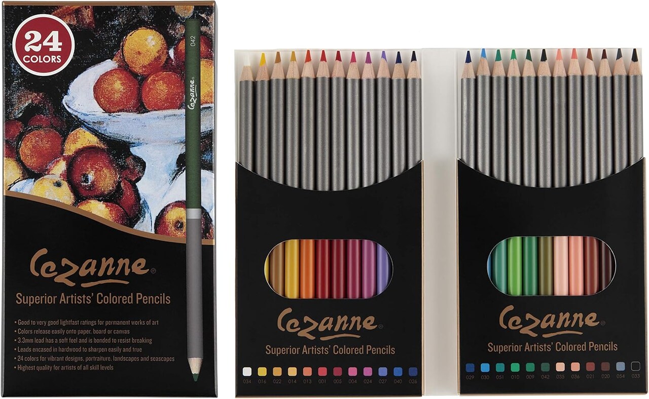 Premium Colored Pencils MultiColor Set of 24 - Highly-Pigmented Drawing Pencils - Coloring Pencils for Drawing, Blending, and Coloring